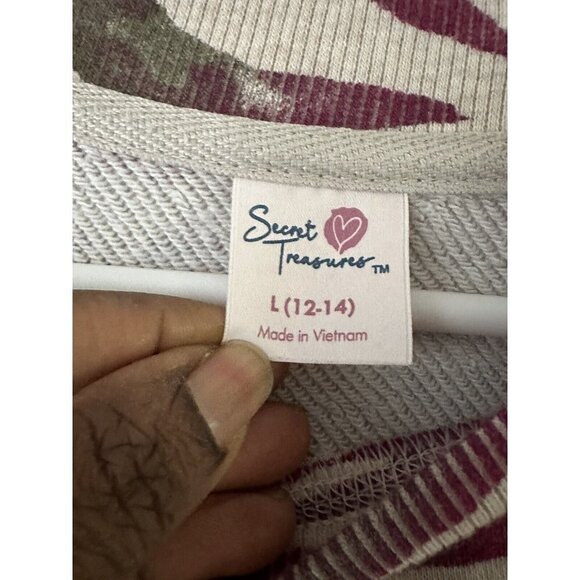 Secret Treasures Striped Print Pajamas 3pc Set  Top Sz 12-14 Bottom  Sz 18-20W - Picture 9 of 11